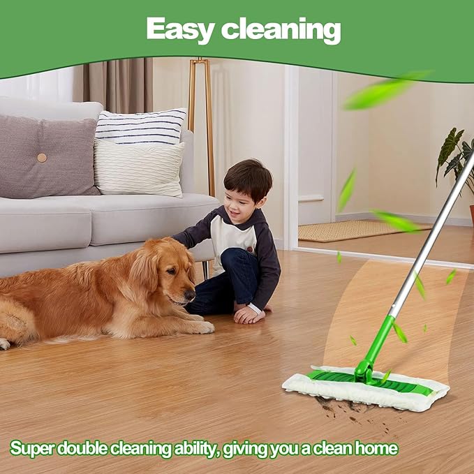 46-Pack Dry Sweeping Cloths for Swiffer Sweeper Heavy Duty Mop Pad Refills, Unscented, Cleaning Floors and Allergens, Strong Adsorption