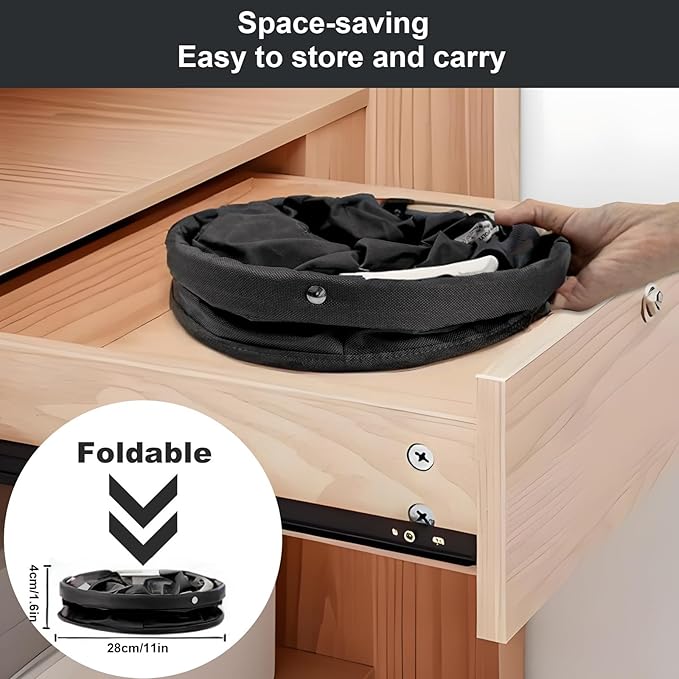 17L Cleaning Caddy with Handle, Cleaning Supplies Organizer, Foldable Storage Basket, Cleaning Supply Caddy, Portable Multi Cleaning Bucket Bag for Home, Garden (Black)