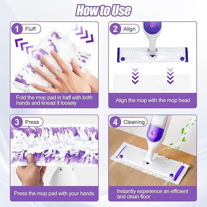 25 Count Disposable Power Mop Pads Compatible with Swiffer PowerMop, Multi-Surface Mopping Pad Refills for Floor Cleaning