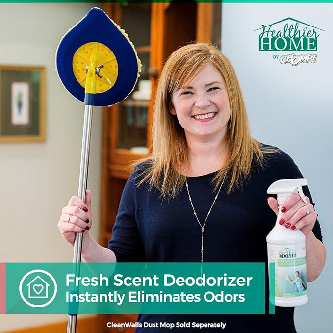 CHOMP! Painted Wall Cleaner Spray: Healthier Home 5-Minute CleanWalls 4-in-1 Multipurpose, Ceiling and Baseboard Cleaning - Dirt, Dust, Odor and Stain Remover - 32 Oz (Meadow Breeze)……