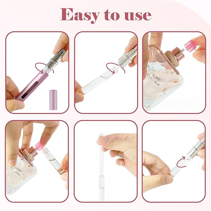 5pcs Mini Perfume Travel Bottle, Perfume Atomiser Refillable, 5ML Spray Bottles, Portable for Travel Holiday, Outdoor Activities and Business(Style 4)