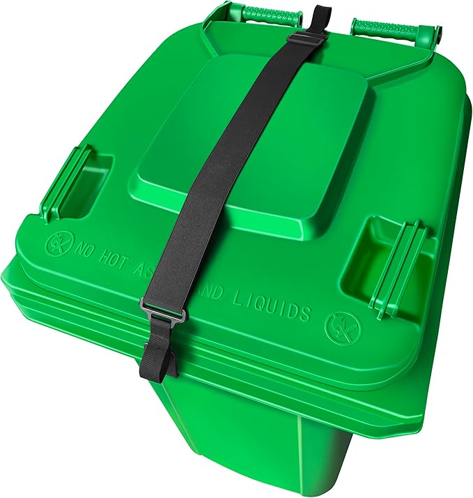 Adjustable Double Claw Trash Can Lock Strap to Prevent Raccoons, Mice, Dogs and Other Small Animals From Rummaging, Garbage Can Lid Lock Keeps Lid Securely in Place in Strong Winds (1 PC)