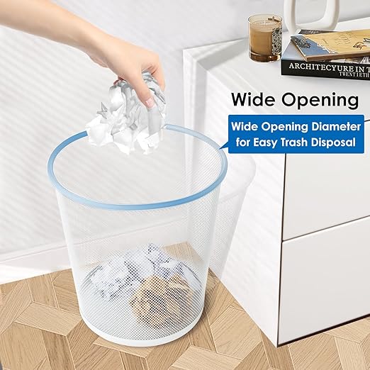 Office Mesh Trash Cans (10-Pack 4 Gal),Open Metal Wire Wastebaskets, Mesh Office Garbage Can,Waste Basket Trash Can for Near Desk,Wire Garbage Container Bin for Home,School