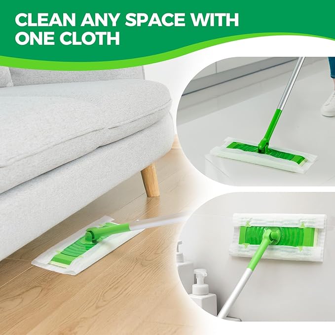 Dry Sweeping Cloths Mop Refills Disposable Sweeping Cloths Floor Dust Refills Mop Pad, Floor Cloth Refills for Swiffer Standard Sweeper , 7.87x11.81inch,100 Count