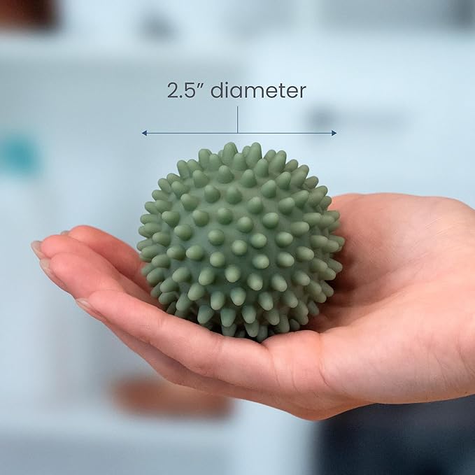 S&T INC. Reusable Plastic Dryer Balls, Fabric Softener for Laundry, Sage and Grey, 2.5 in, 6 Pack