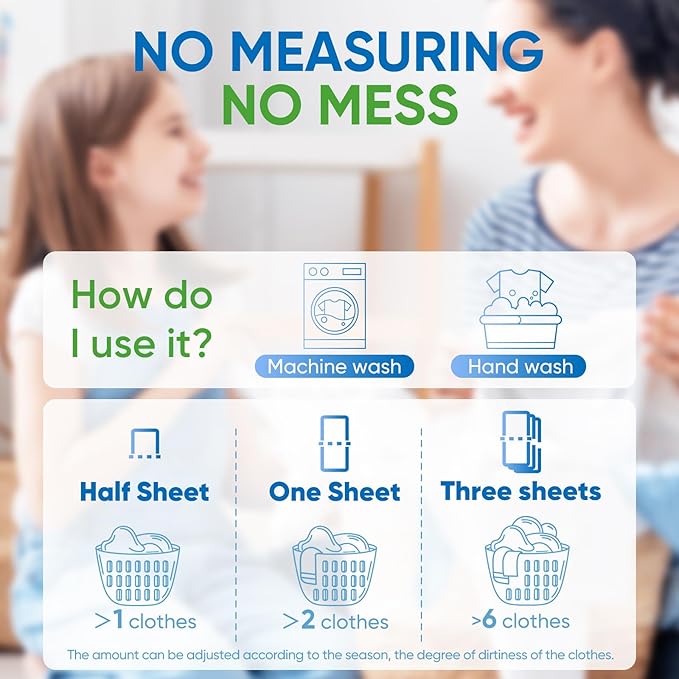 Laundry Detergent Sheets 150 Counts 300 Small Loads Travel Laundry Sheets ECO-friendly,No Plastic Clothes Washing Soap-Lavender