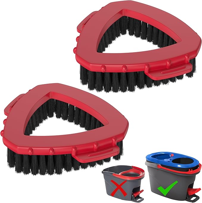 Scrub Brush Attachment for O Cedar Scrubber Mop Head 2 Tank, Spin Mop Scrub Brush Head for O Cedar Mop Replace Head 2 Tank System, Mop Scrubber Attachment, Cleaning Brush Hard Floors - 2pcs