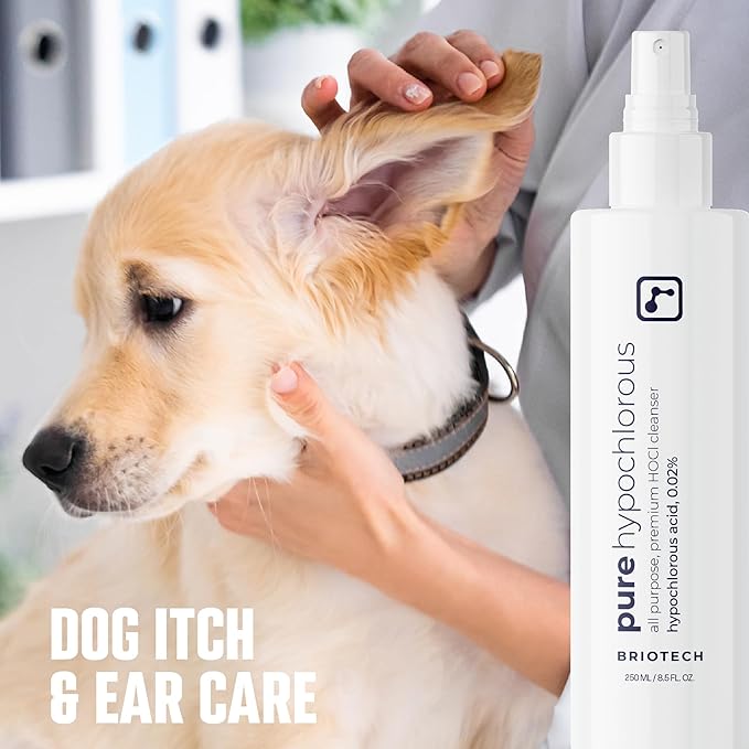 BRIOTECH Pure Hypochlorous Acid Spray and Cleanser, Original Premium HOCl Topical Solution, Multi-Purpose Cleaner, Family Approved & Pet Friendly, 4 fl oz (2 Pack)