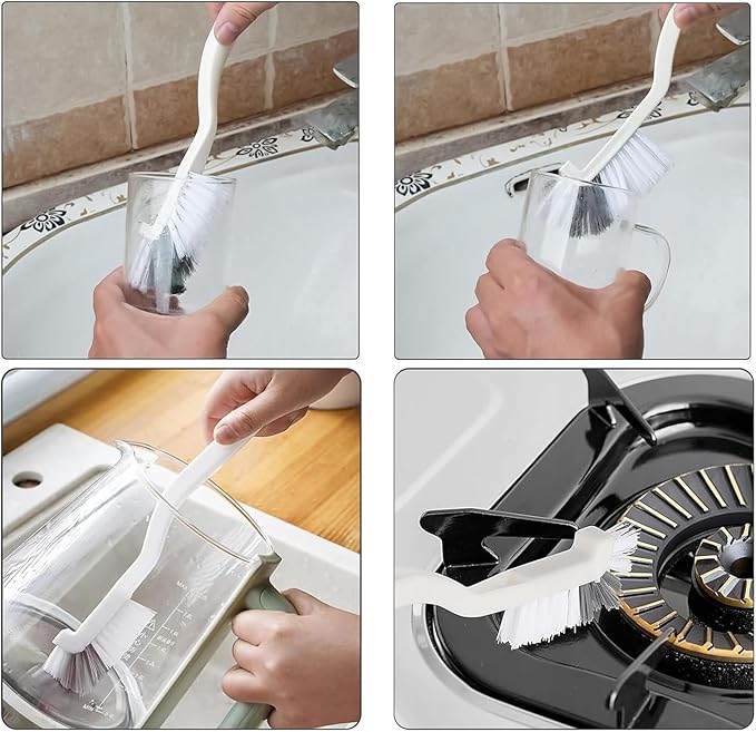 12Pcs Crevice Brushes for Cleaning Crevice Cleaning Brush Set Hard Bristle Crevice Cleaning Brush Supplies for Corner Sink Cup Teapot Bottle Blender-Multifunctional Brush Cleaner