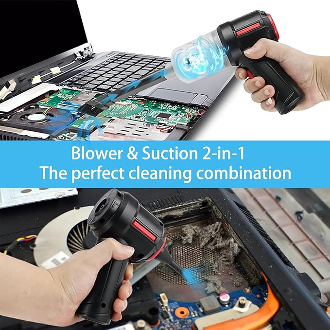 Air Duster - Computer Vacuum Cleaner - for Keyboard Cleaning- Cordless Canned Air- Powerful - Energy-Efficient(Air-01)