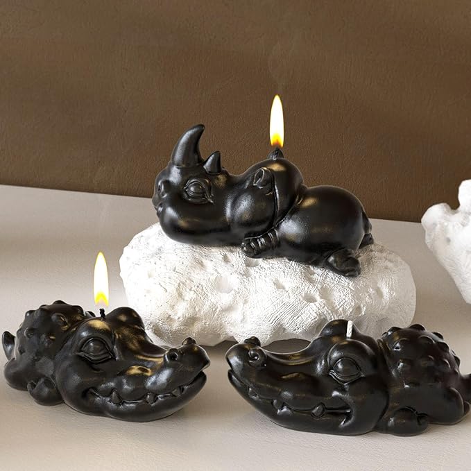 2Pcs Resin Molds Animal Silicone Molds for Resin Casting Crocodile Rhino Gypsum Concrete Molds