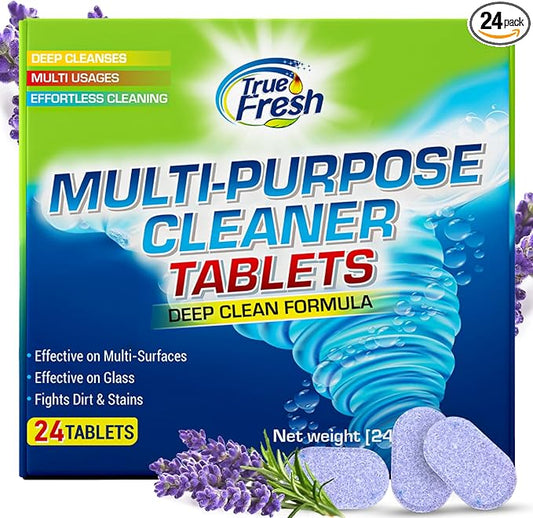 True Fresh All Purpose Cleaner Refill Tablets (24 Count) – Makes 384 fl oz, Effortless Cleaning Power For Multisurface Cleaning - Removes Tough Grimes, Stains and Acts as Degreaser