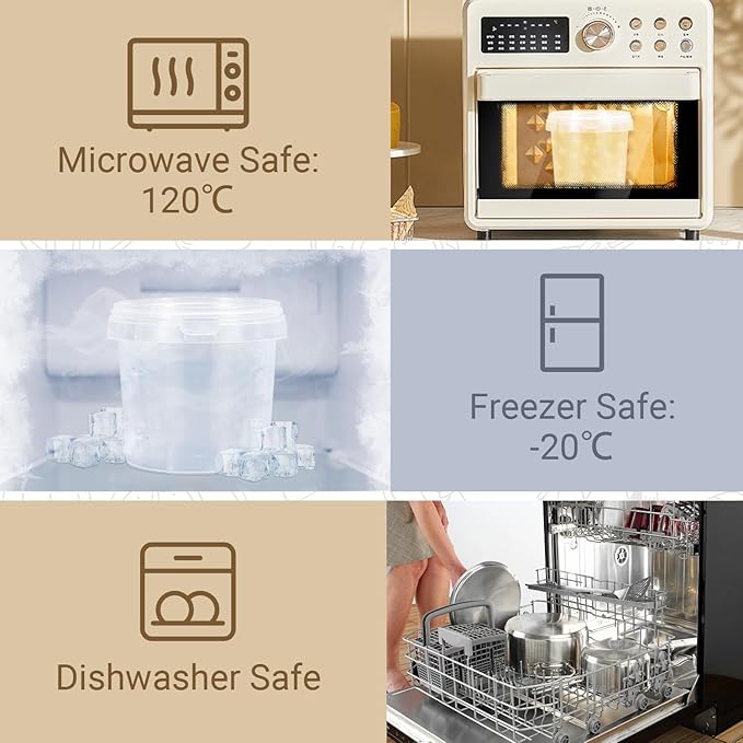 10 Pack 1 Gallon Plastic Bucket with Handle and Lid Food Storage Bucket Containers All Purpose Pail for Multipurpose Paint Water Art Crafts Projects Garage Organization (1 Gallon Transparent)