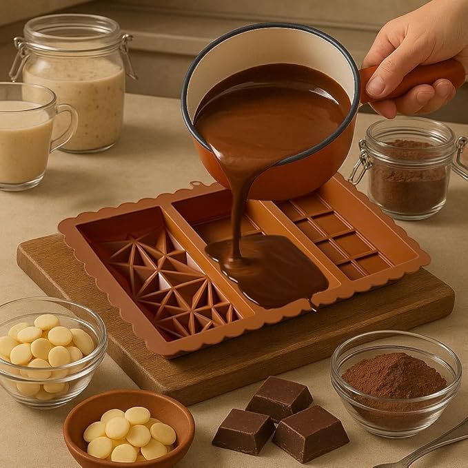 Chocolate Bar Mold - Dubai Chocolate Mold,Food Grade Silicone Chocolate Molds,Non-Stick & Easy to Release Deep Mold for Dubai Pistachio Chocolates, Candy, Snacks, Desserts, Dishwasher Safe