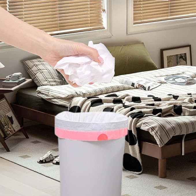 1.2 Gallon Small Trash Bags Drawstring, Mini Garbage Bags, 88 Count, 1.14Mil Thickness, 3.8g/pcs, 38 * 41cm, Unscented, Clear