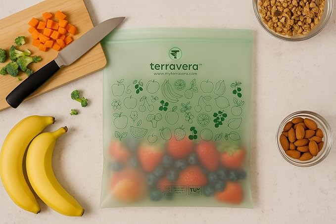 Compostable Trash Bags Flat Top | BPI & OK Home Certified ASTM D6400 Standards | Heavy Duty Kitchen & Yard Waste Bags (13 Gallon Flat Top (50 Count) with Gallon Freezer Bags (50 Count))