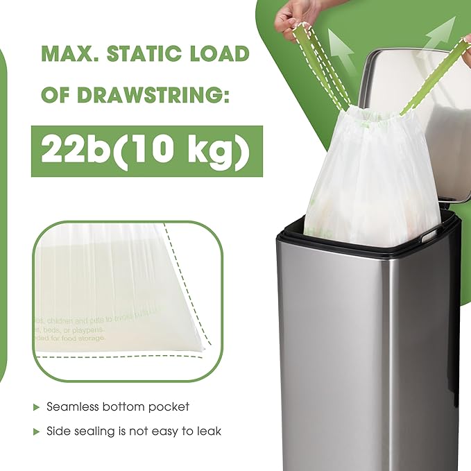 Trash Bags 8 Gallon Tall Kitchen Trash Bags,Garbage Bags 8 Gallon Tall Kitchen90 Count Suitable for Kitchen, Office, Bedroom, Living Room, Gardens