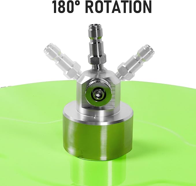 17" Pressure Washer Surface Cleaner with 4 Wheels, Coated Green Stainless Steel Power Washer Surface Cleaner for Driveway Sidewalk, 1/4" Quick Connector 2 Extension Wand, 4000 PSI