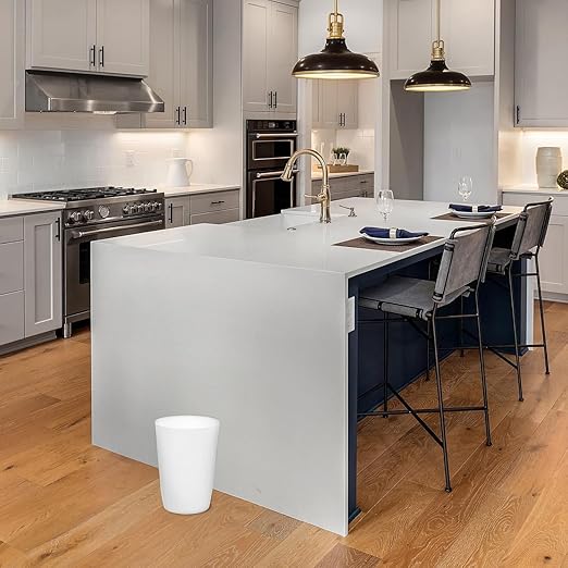 Mini Waste Basket - Pack of 2 Durable Small Plastic Garbage Trash Can Bin - Lidless Open-Top Rectangular Slim Profile for Compact Spaces - Suitable for Home, Bathroom, Office, Bedroom & More, White