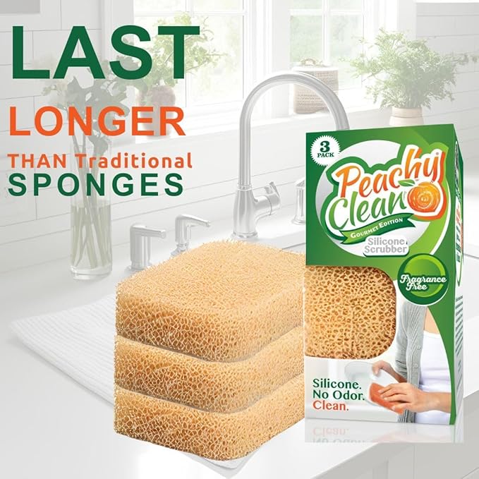 Peachy Clean Kitchen Scrubber Fragrance Free 3pk