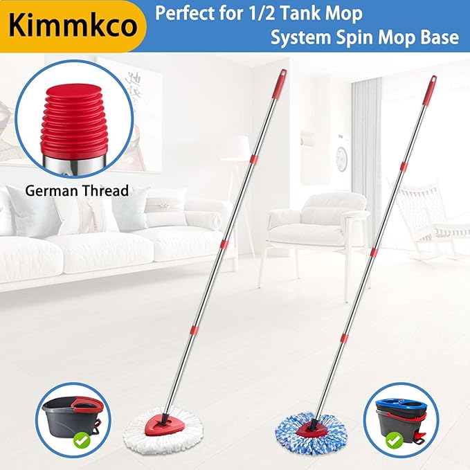 Spin Mop Replacement Handle, 4-Section 30-to-58 inch Mop Stick Replacement for Ocedar Mop Handle for Easy Wring and Rinse Clean, Germany Screw Joint (Mop Head&Base not Included)