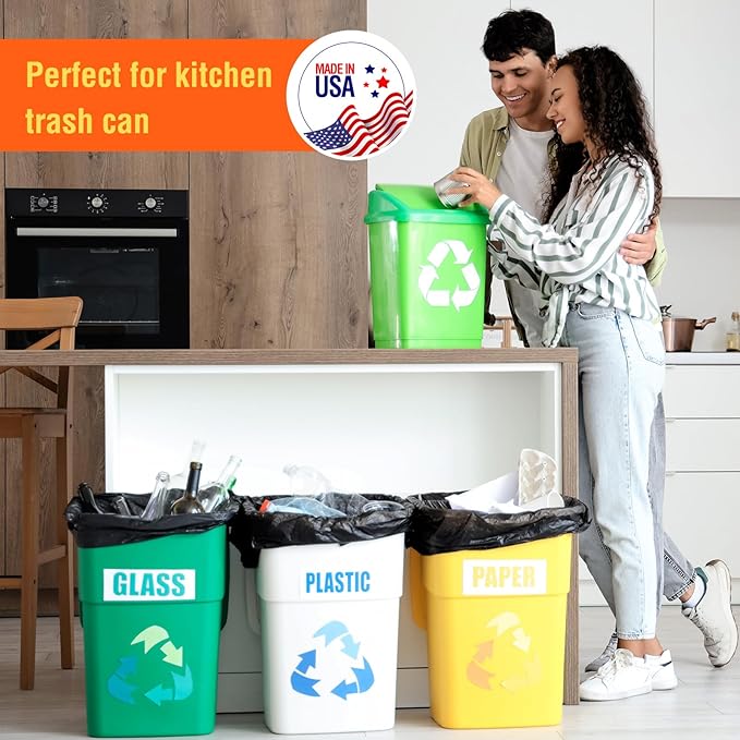 Delxo 40-45 Gallon Black Trash Bags, 125 Count – Heavy Duty Contractor Garbage Bags, Thick, Durable & Puncture-Resistant Plastic – Made in USA for Kitchen, Yard & Commercial Use