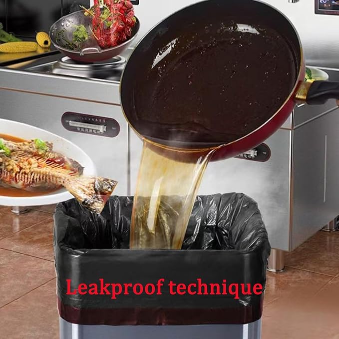 Large black 30 gallon trash bags with lavender scent, Ultra thick heavy duty drawstring garbage bags for tall kitchen outdoor courtyard 31x35 Inches