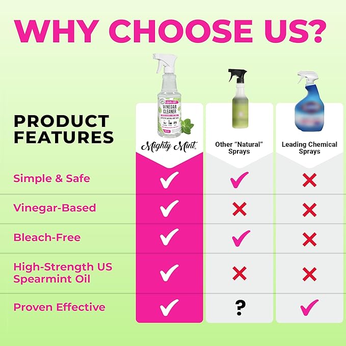 Mighty Mint Vinegar Cleaner, All-Purpose Spray, Spearmint Scent, 16oz