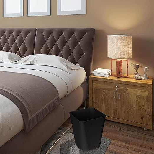 ZXJ Small Trash Can - Waste Basketbin - 1.8 Gallon -Black - Bathrooms, Laundry Room, Kitchens, Offices