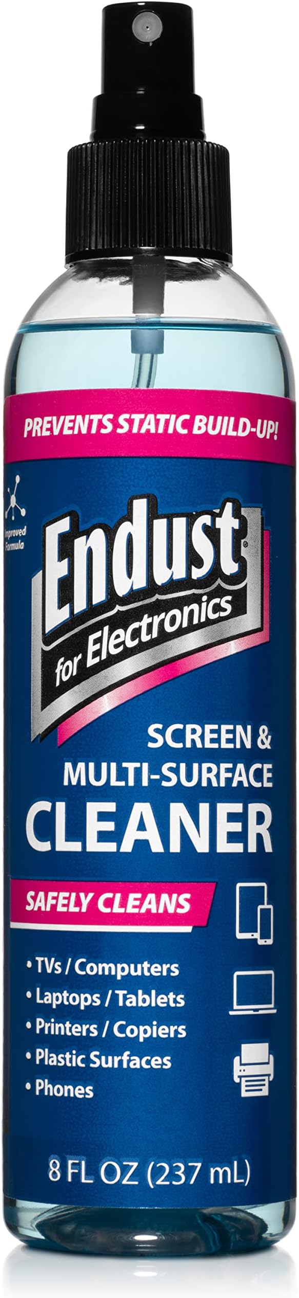 Endust for Electronics; Anti-Static, Screen & Multi-Surface Cleaner Pump Spray; Alcohol Free, Ammonia Free; 8 Fl oz (097000)