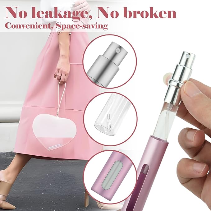 4pcs Mini Perfume Travel Bottle, Perfume Atomiser Refillable, 5ML Spray Bottles, Portable for Travel Holiday, Outdoor Activities and Business