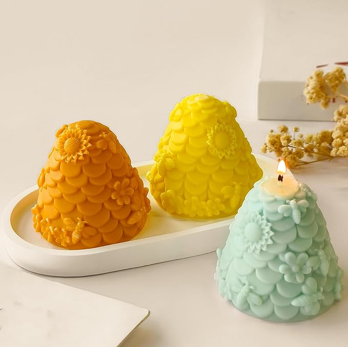 Honeycomb Silicone Cylinder Mold for Resin Casting & Candle Making