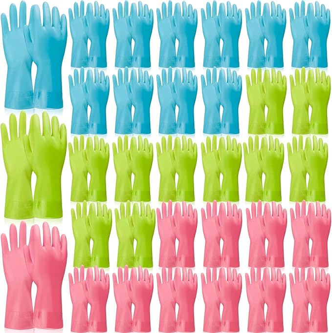36 Pair Reusable Household Gloves Long Rubber Dishwashing Gloves Kitchen Cleaning for Dishes Clean Gardening
