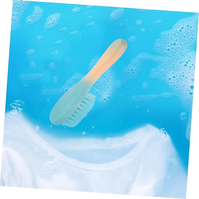 GANAZONO Laundry Brush for Delicate Fabrics Natural Soft Pig Bristle Scrubbing Tool for Removing Stains from Knits and Reusable Cleaning Brush for Household Use