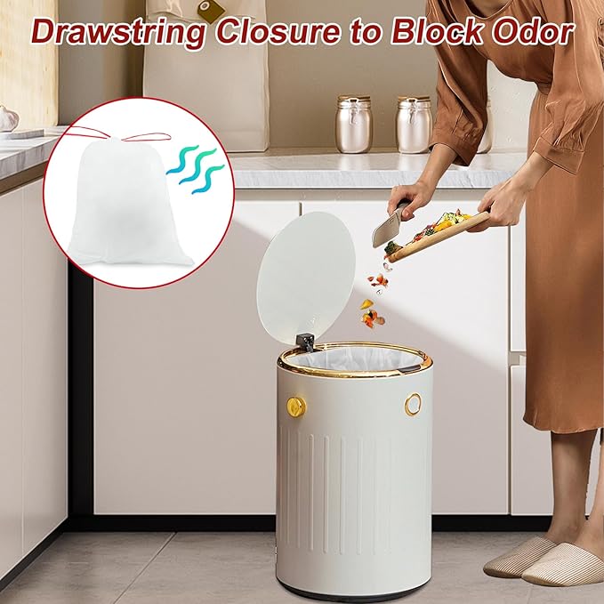 O2frepak 8 Gallon Drawstring Tall Kitchen Trash Bags,Clean Fresh Scent and Heavy Duty Garbage Bags(100 Count,50x60cm)