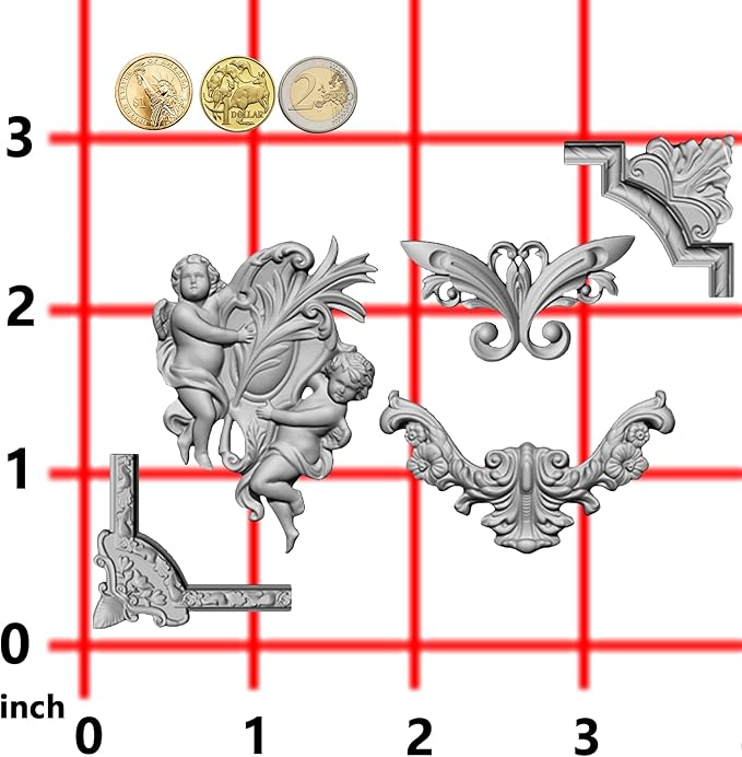Art Mold for Polyclay Air Dry Clay Plaster, Border Frame with Cupids