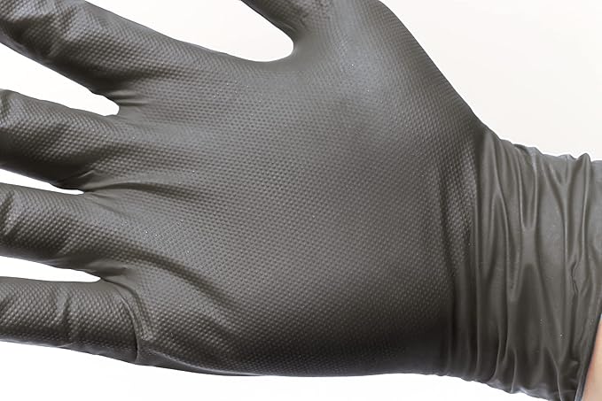 DENCO DISTRIBUTING, INC. GripTensity Diamond Nitrile Gloves - Black 7 MIL - Latex & Powder Free - 10 Boxes