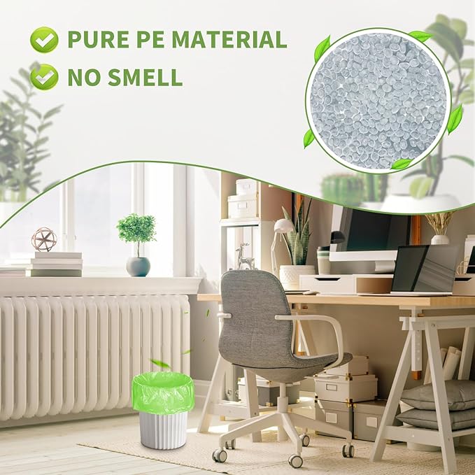 Magesh 105 Count 4 Gallon Small Trash Bags, Green, Transparent, Durable, Leak-Proof, Unscented, Easy to Use, Versatile, Outstanding Customer Service