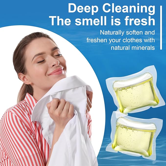 200 Pcs Laundry Detergent Soap Pods Bulk Anti Sensitive Laundry Pods Scented Washing Machine Pacs Packs with Clear Container Stain and Odor Removal, Ultra Concentrated,Plant Ingredient