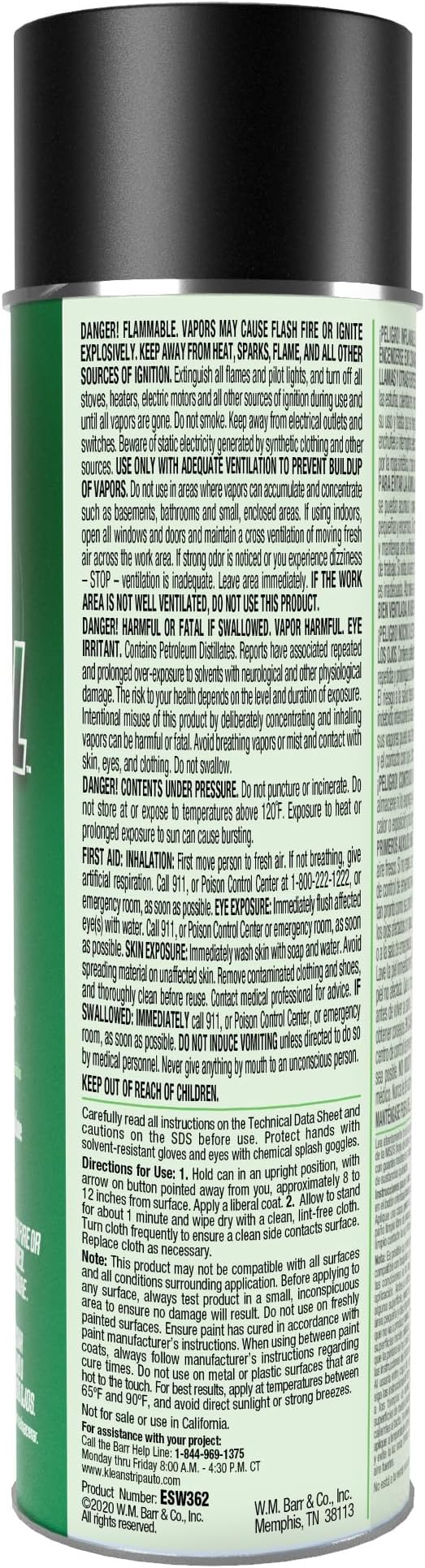 KLEAN-STRIP Prep-All Wax and Grease Remover, Fast-Acting Degreaser, Effective on Metal, Plastic, Fiberglass, Automotive DIY, 13.5 Ounce Aerosol
