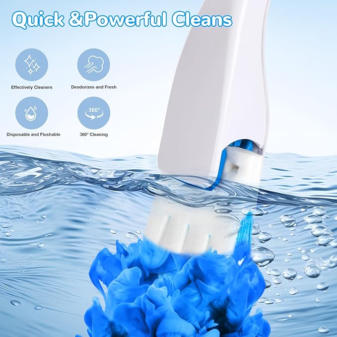 48 Count Flushable Toilet Refills, Disposable Toilet Bowl Paper Bulk, Fresh Flushable Toilet Brush Refill Pads for Toilet and Bathroom, Toilet Brush Accessories (No Handle)