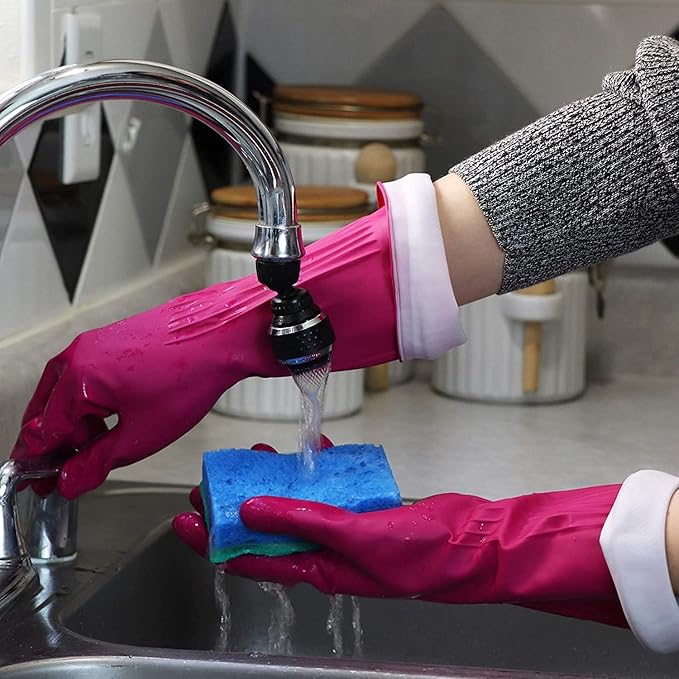 PLAYTEX Living Reuseable Rubber Cleaning Gloves, Premium Protection (Large, Pairs - 2) Color may vary