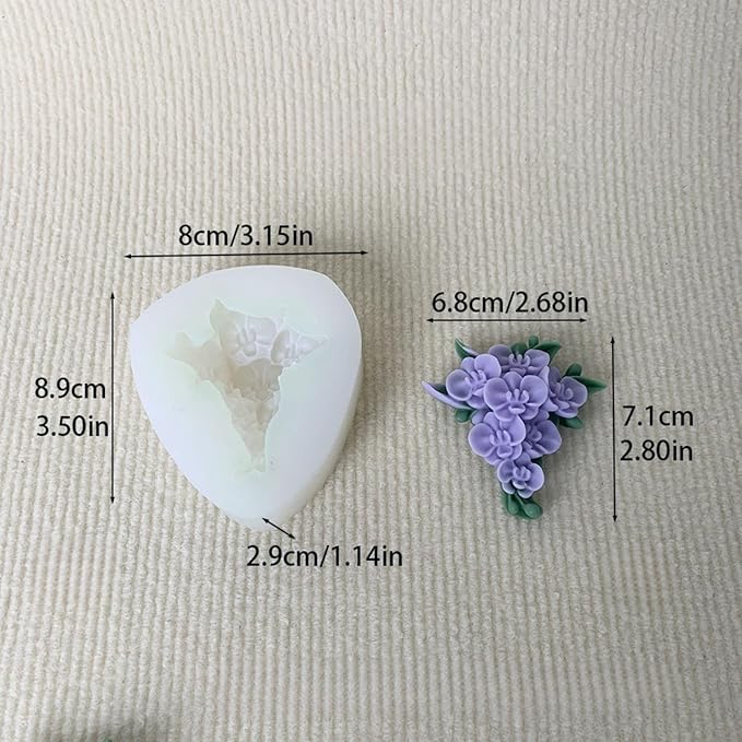 3D Flower Bouquet Candle Soap Silicone Molds Fondant Chocolate Candy Cake Decorating Mould Resin Clay Baking Pastry Tools (Moth Orchid)