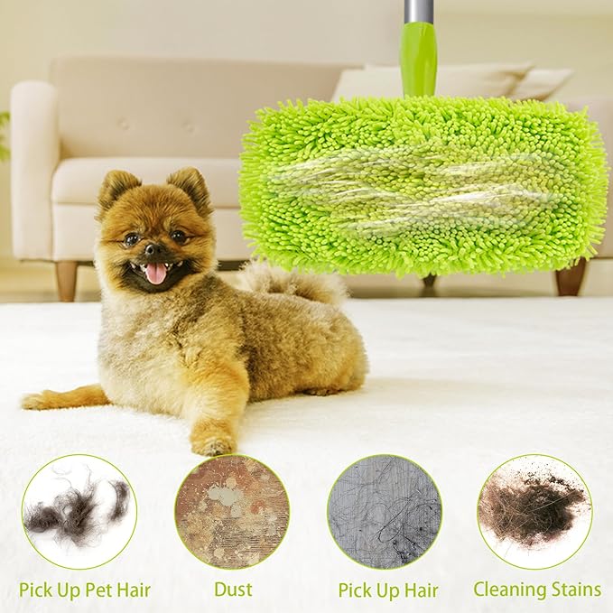 Reusable Dry Sweeping Cloths Microfiber Wet Mop Pads Compatible with Swiffer Sweeper Mop Replacement Sweeping Mopping pad Refills for Hardwood Surface Floor Cleaning (6PCS)