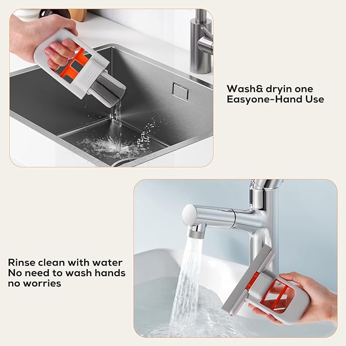 Sponge Mop - Self Squeezing Mini Mop for Small Spaces, Foldable Desktop Hand Mop for Kitchen Counter, Sink & Tight Spots - Wet/Dry Cleaning Power（1 Handle + 2 sponges）