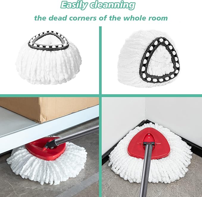 10 PCS Spin Mop Replacement Head for Ocedar,100% Microfiber Mop Heads Replacements with Cedar Mop Replace,360 Degree Round Refill Mop Head for Easy House Cleaning Floor Mopping,Make Cleaning Easier