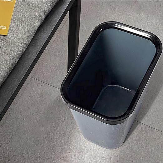 Small Trash Can 4 Pack, 2 Gallon/8 L Blue Grey Garbage Can for Office, Bedroom and Kitchen, Bathroom Trash Can Fits Narrow Space, Plastic Trash Bin Waste Basket