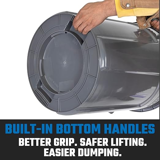 Magnum 32 Gallon Trash Can, Construction Grade, Heavy Duty Plastic, Jobsite Ready for Handling and Holding Garbage CMTC-C000-32G02 (2 Pack)