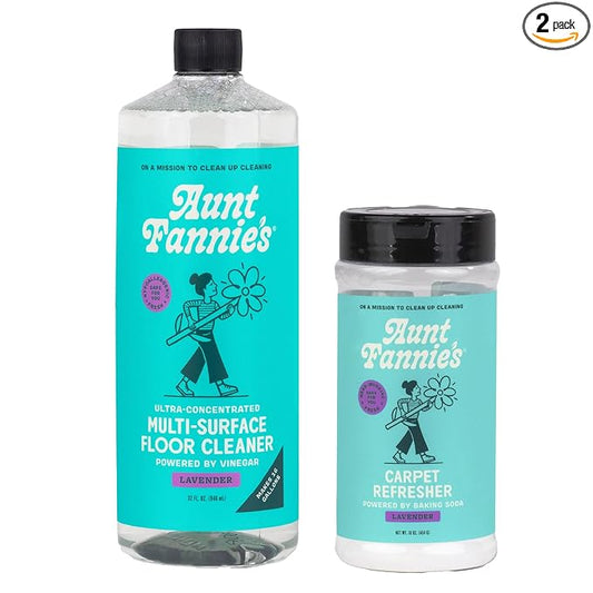 Aunt Fannie's Bundle: Floor Cleaner Vinegar Wash, Lavender + Carpet Refresher, Lavender