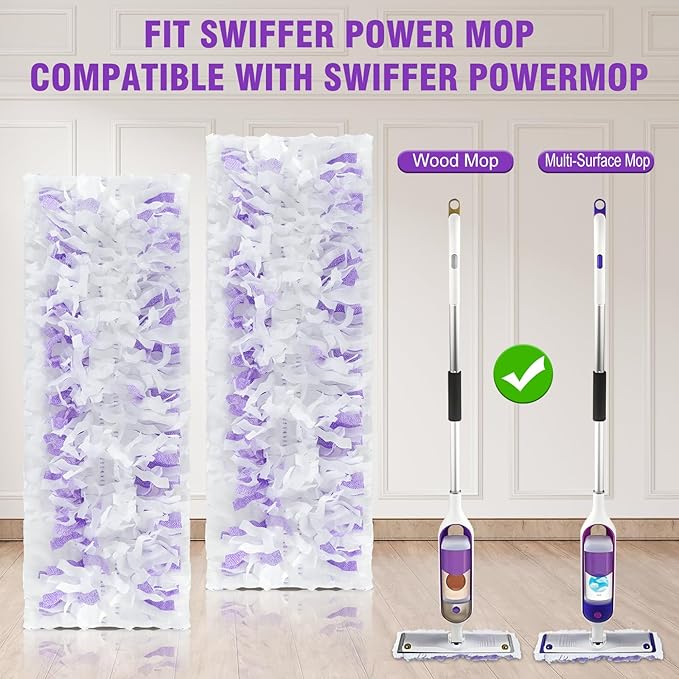 60 Pack Disposable Power Mop Refills Pads Compatible with Swiffer Power Mop,Spray Wet Pads Refill,Disposable Spray Mopping Pads Refills for Multi-Surface Floor Cleaning